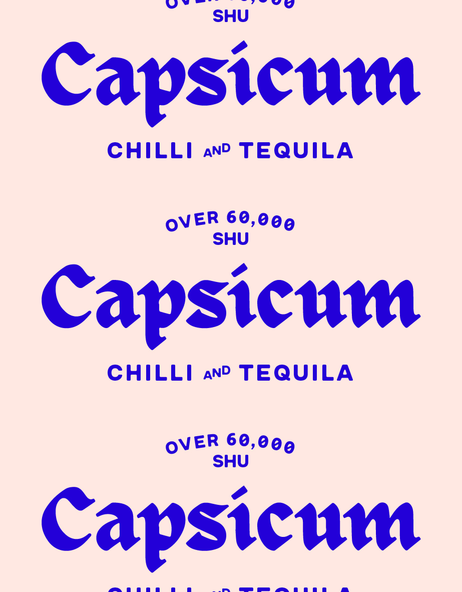 the capsicum logo which reads 'over 60,000 shu, capsicum, chilli and tequila'