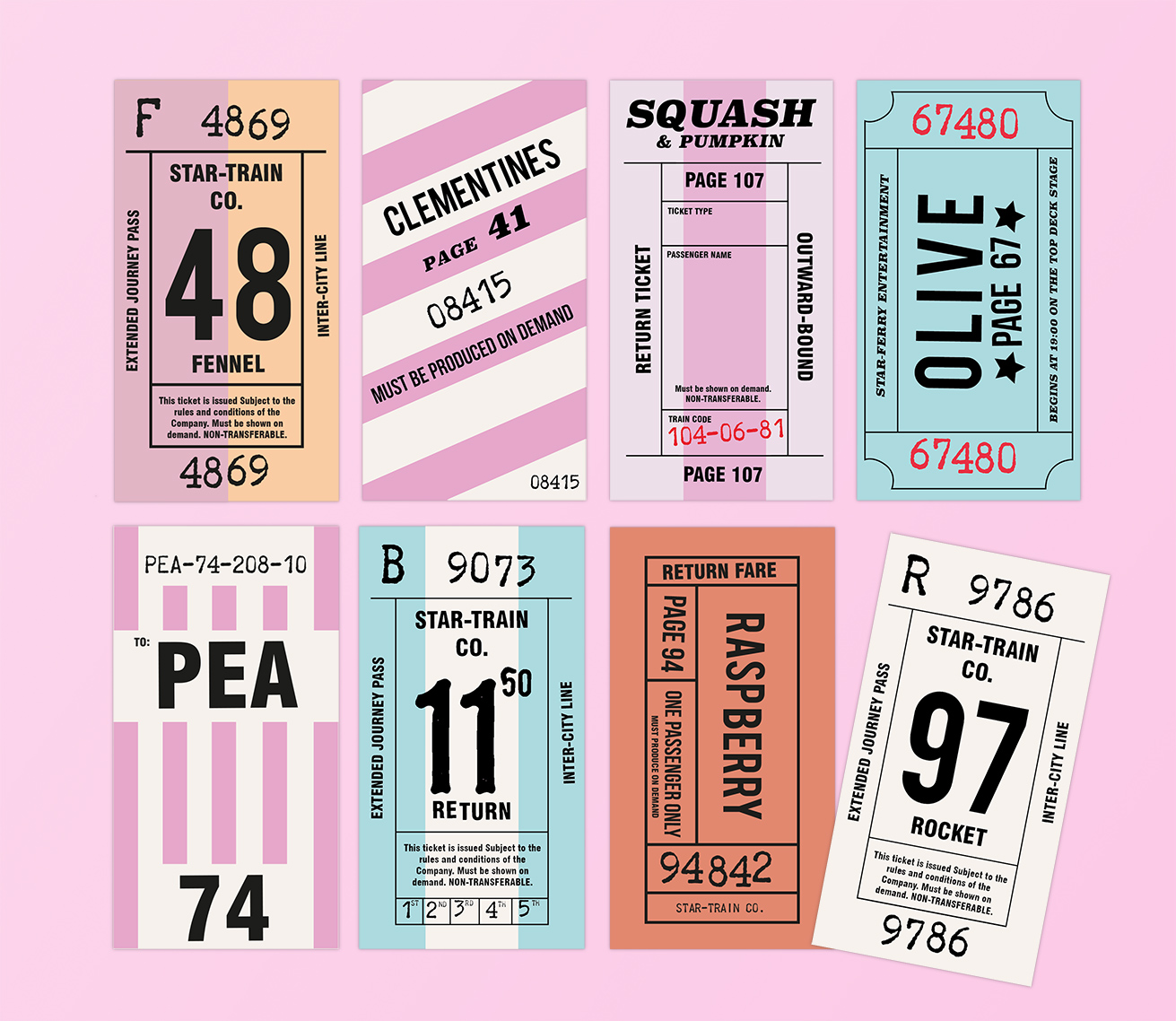 8 vintage travel tickets